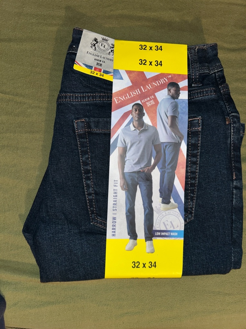 English Laundry Men's Indigo Straight Jeans